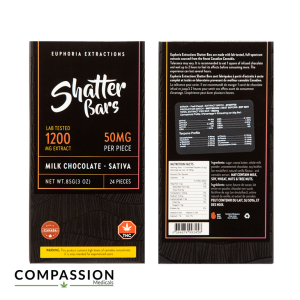 Euphoria Milk Chocolate Sativa 1200mg Shatter Bar